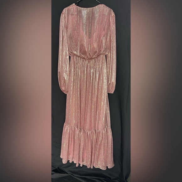 Mac Duggal 49781 NWT Rose Shimmering Maxi Dress - Picture 3 of 5